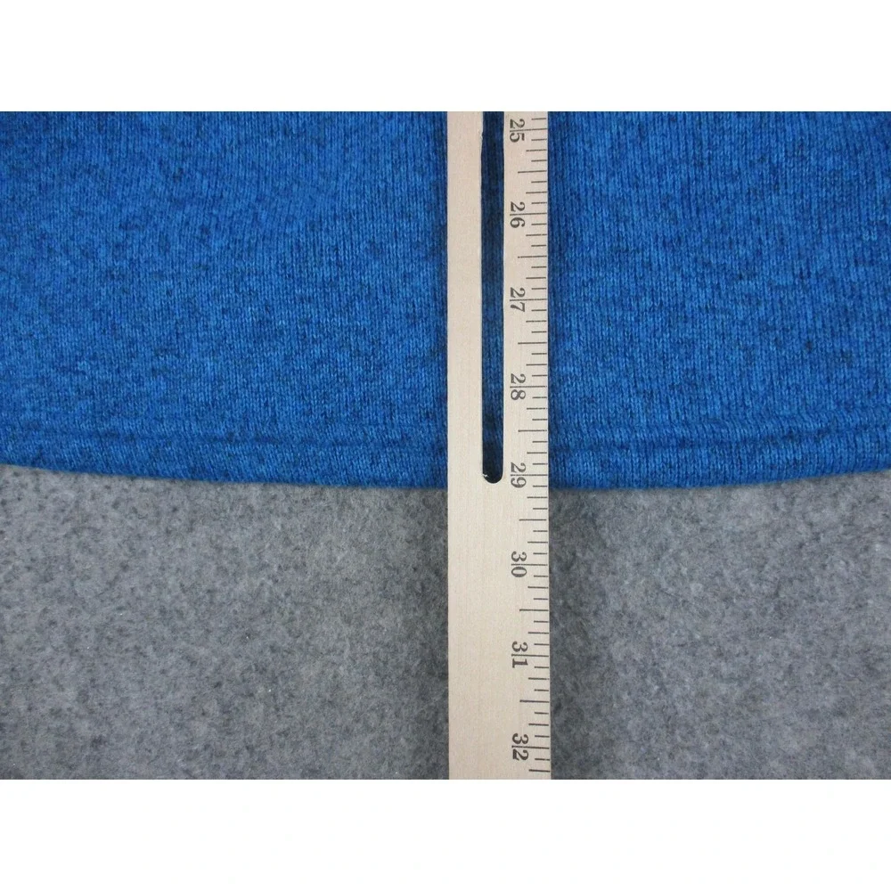 Spyder Jacket Mens Large Blue Fleece Patch Heathered Full Zip Mock Neck Coat